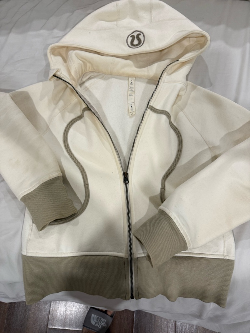 lululemon athletica Cream Hoodie with Tan Trim
